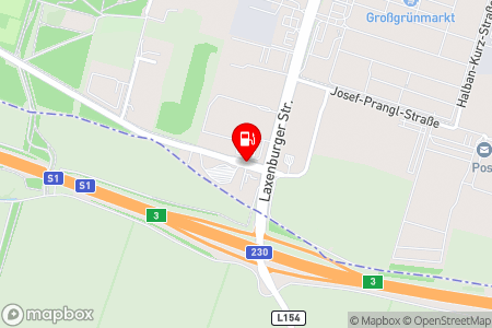 Strassenkarte mit der Position der Tankstelle, masterDIESEL in 1230 Wien