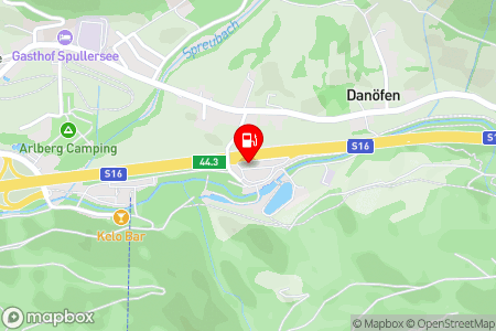 Strassenkarte mit der Position der Tankstelle, OMV - Klösterle Danöfen 126 in 6754 Kloesterle