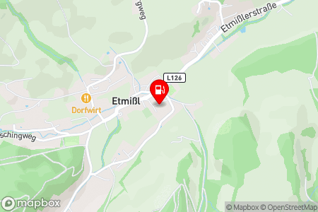 Strassenkarte mit der Position der Tankstelle, Ziegler in 8622 Thörl