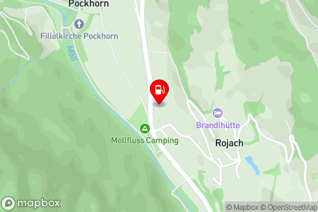 Strassenkarte mit der Position der Tankstelle, Glocknertankstelle in 9844 Heiligenblut