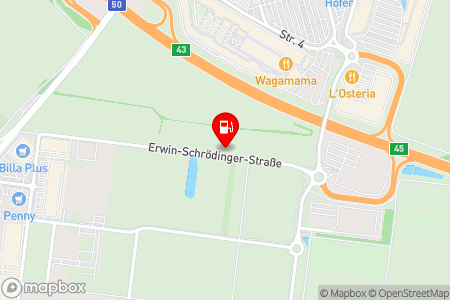 Strassenkarte mit der Position der Tankstelle, OMV - Neusiedl am See Erwin-Schrödinger-Straße 9 in 7100 Neusiedl am See