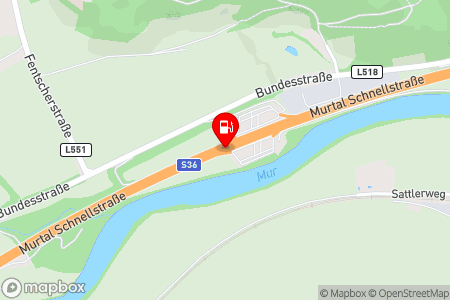 Strassenkarte mit der Position der Tankstelle, eni in 8733 St.Marein/Knittelf.