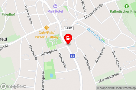 Strassenkarte mit der Position der Tankstelle, OMV - Rechnitz Bahnhofstraße 11a in 7471 Rechnitz