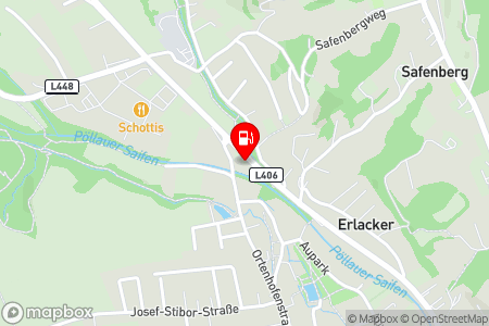 Strassenkarte mit der Position der Tankstelle, Shell Gaugl in 8225 Pöllau