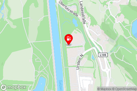 Strassenkarte mit der Position der Tankstelle, AP Urstein in 5412 Puch