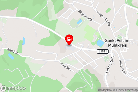 Strassenkarte mit der Position der Tankstelle, BP- Lagerhaus in 4173 St. Veit