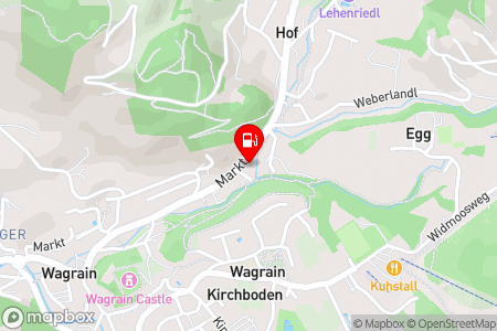 Strassenkarte mit der Position der Tankstelle, BP Tankstelle WAGRAIN mit Waschanlage in 5602 Wagrain