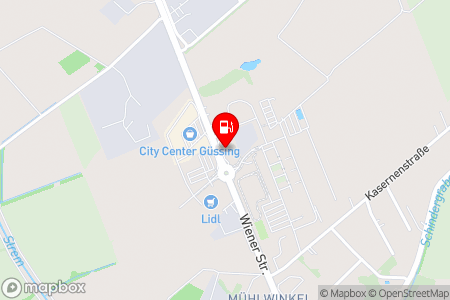 Strassenkarte mit der Position der Tankstelle, AVIA XPress (unser Service: Luft und Wasser) in 7540 Güssing