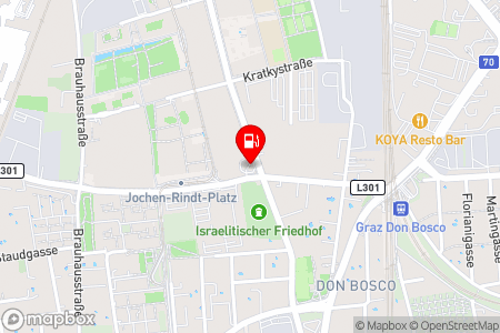 Strassenkarte mit der Position der Tankstelle, OMV - Graz Alte Poststraße 234 in 8020 Graz