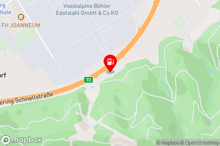 Strassenkarte mit der Position der Tankstelle, OMV - Kapfenberg Krottendorf 3b in 8605 Kapfenberg