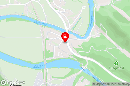 Strassenkarte mit der Position der Tankstelle, LM energy in 5440 Golling