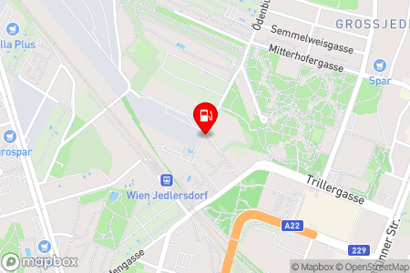 Strassenkarte mit der Position der Tankstelle, Lohberger in 1210 Wien