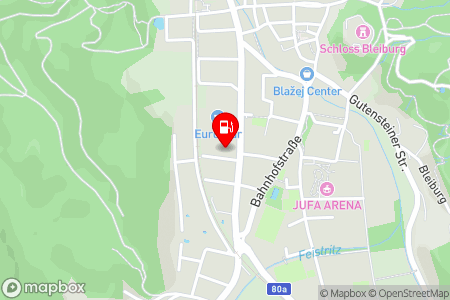 Strassenkarte mit der Position der Tankstelle, ENI in 9150 Bleiburg