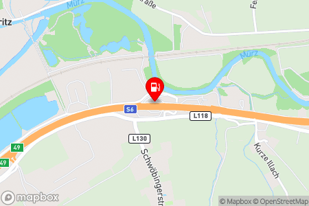 Strassenkarte mit der Position der Tankstelle, OMV - Langenwang Schwöbing 70 in 8665 Langenwang