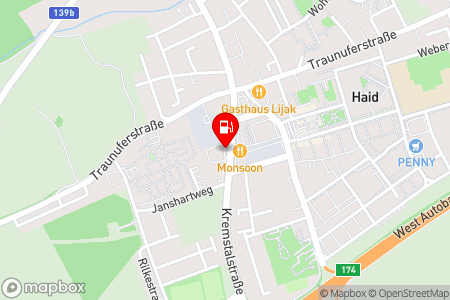 Strassenkarte mit der Position der Tankstelle, OMV - Haid Kremstalstraße 30 in 4053 Haid