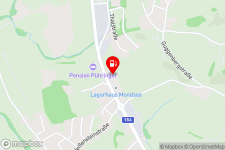 Strassenkarte mit der Position der Tankstelle, Lagerhausgenossenschaft Mondsee in 5310 Mondsee