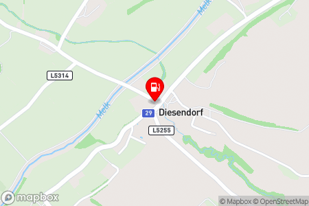 Strassenkarte mit der Position der Tankstelle, SB-Tankstelle in 3243 St. Leonhard