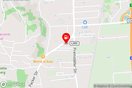 Strassenkarte mit der Position der Tankstelle, Shell Gady in 8054 Seiersberg