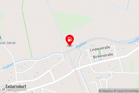 Strassenkarte mit der Position der Tankstelle, IQ in 2051 Zellerndorf