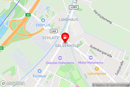 Strassenkarte mit der Position der Tankstelle, BP in 6845 Hohenems