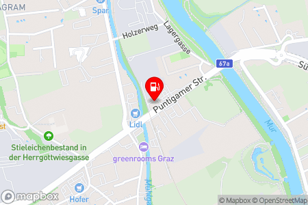 Strassenkarte mit der Position der Tankstelle, BP in 8055 Graz