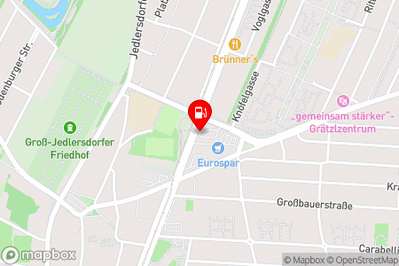 Strassenkarte mit der Position der Tankstelle, BP in 1210 Wien