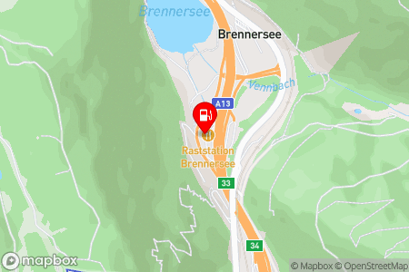 Strassenkarte mit der Position der Tankstelle, OMV - Gries am Brenner Autobahn A13 (Brenner Autobahn) 234 in 6156 Gries am Brenner