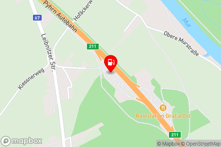 Strassenkarte mit der Position der Tankstelle, Shell Austria in 8430 GRALLA