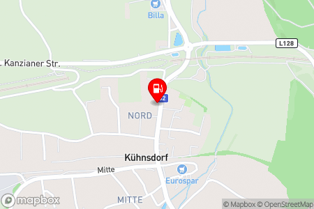 Strassenkarte mit der Position der Tankstelle, Krois Diskont Clever Tanken in 9125 Kühnsdorf