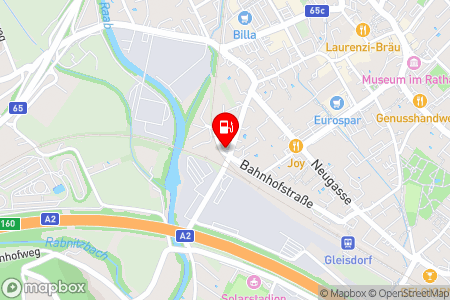 Strassenkarte mit der Position der Tankstelle, Genol Landring: Additiv -B0 Diesel  in 8200 Gleisdorf