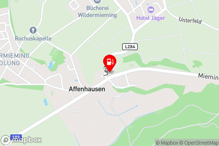 Strassenkarte mit der Position der Tankstelle, Discont Waldhart in 6413 Wildermieming